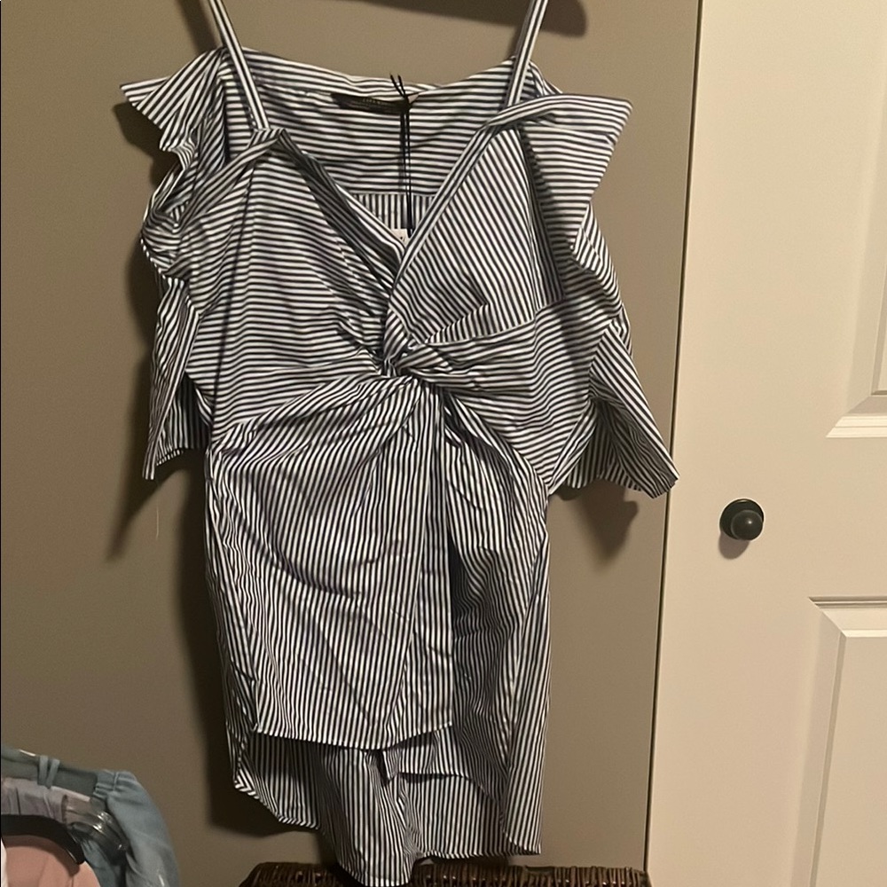 Striped Off-Shoulder Women's Top